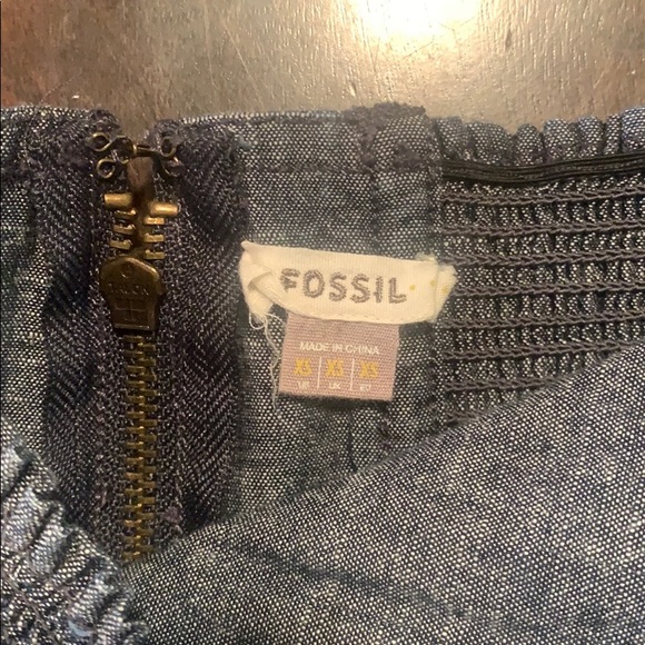 Fossil strapless denim dress. - Picture 3 of 4
